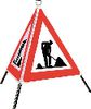 Hazard signs and barriers