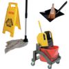 Dusters, cleaning buckets and accessories