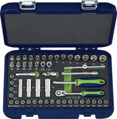 Ključevi nasadni  1/4", 52-kom, NERIOX