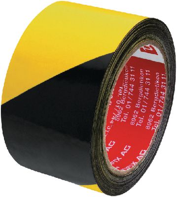 Fabric-reinforced warning tape tesa® 6660,38 mm x 25 m black/yellow