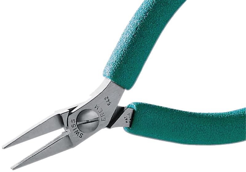 Pince Plate ESD Fine Erem 2442P - Longueur Totale 146 Mm, Pour Travaux électroniques Précis | Antistatique, Poignée En Mousse