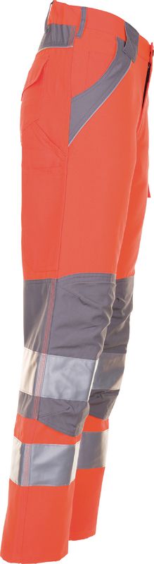 Planam Visline Pantalon De Travail Taille 70 Noir/Orange/Zinc - Résistant Et Confortable