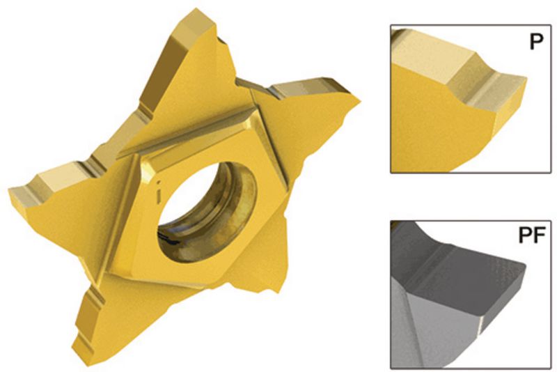 ISCAR PENTACUT cutting insert with 5 cutting edges with positive rake ...