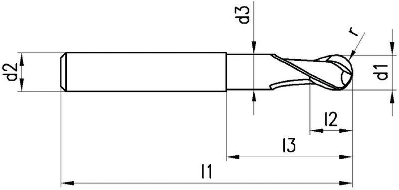 Gühring VHM Hartmetall ALU Langlochfräser Fräser D=2mm - 20 mm Z=2 Standard Gühring VHM Hartmetall ALU Langlochfräser Fräser D=2mm - 20 mm Z=2 Standard