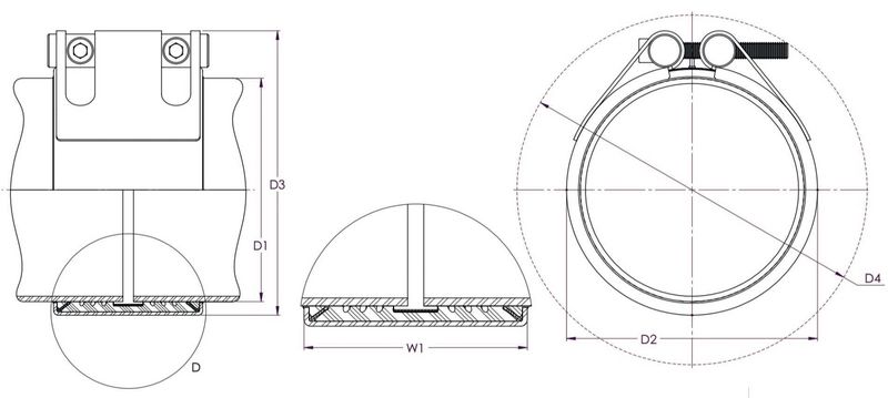 Pipe coupling Axilock-S Teekay type IV with EPDM insert | BRW-CH