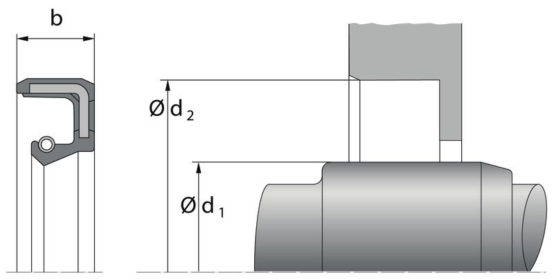 Radial-Wellendichtring 42 x 62 x 7 mm DASL NBR 70