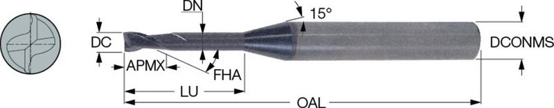 Sourcing Map Schaftfräser 1x20 Mm – 4 Mm Schaft, 2 Schneiden, Titan-beschichtet, Extra Lang, HRC92