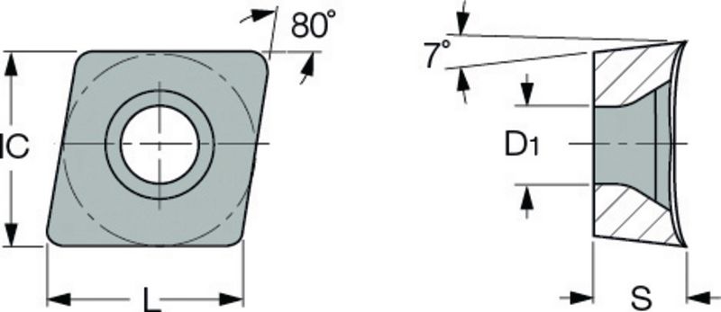 ISCAR ISO Turn indexable insert (CCGT) with a highly positive rake ...