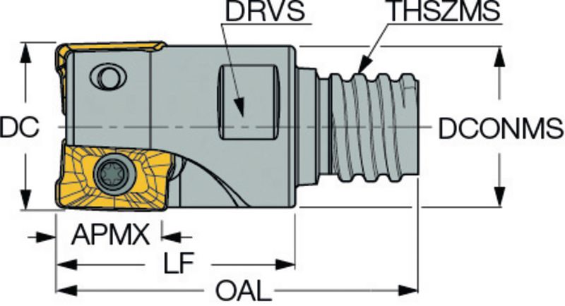 ISCAR Schaftfräser 90° Typ HM90 mit MultiMaster Schnittstelle für ...